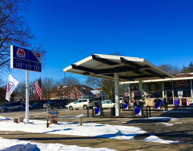 The Marathon gas station on Broad Street across from Amy’s Shipping Emporium. Dan, the owner, died last week. His neat wife April, is going to continue on with Dan’s tradition. Dan was a great guy and will be missed. He passed from cancer at age 53.