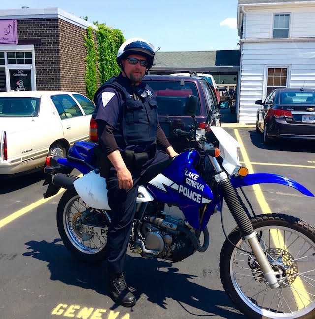 Downtown Police motorcycle patrol Lake Geneva