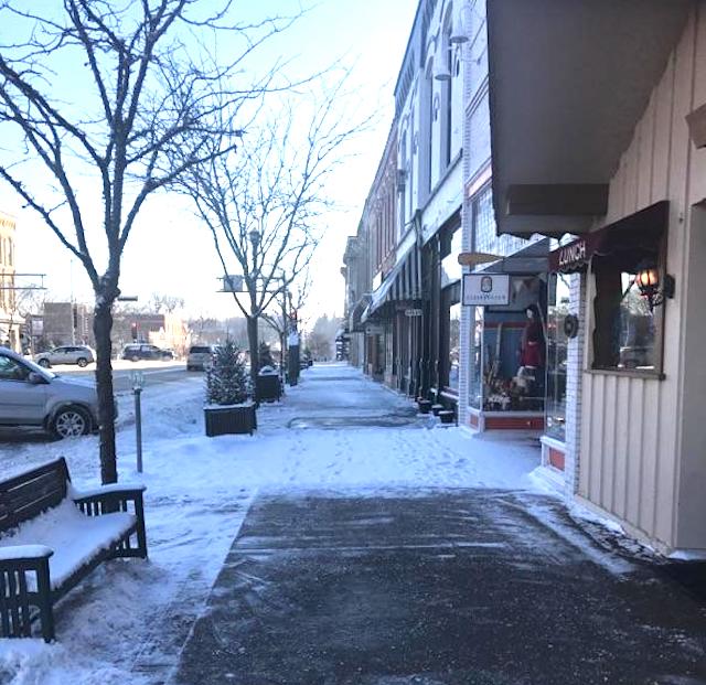 Sidewalk Snow Lake Geneva