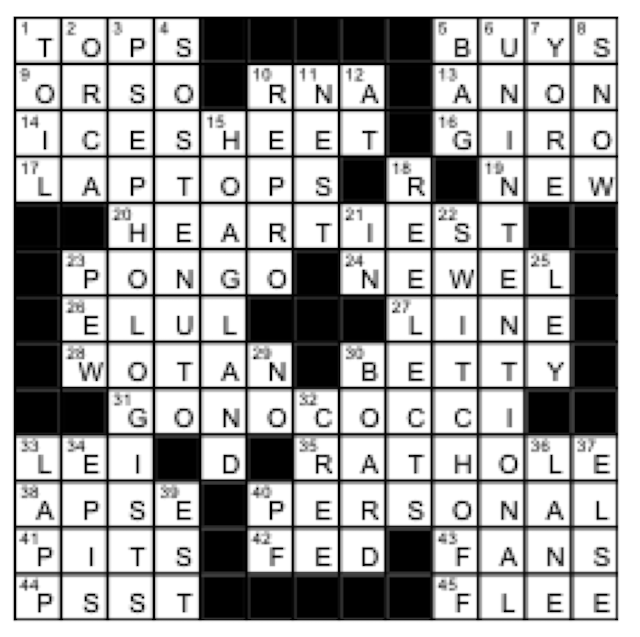 Crossword puzzle