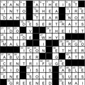 Crossword Puzzle Answers