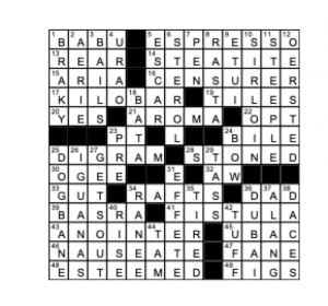 Crossword Puzzle Answers