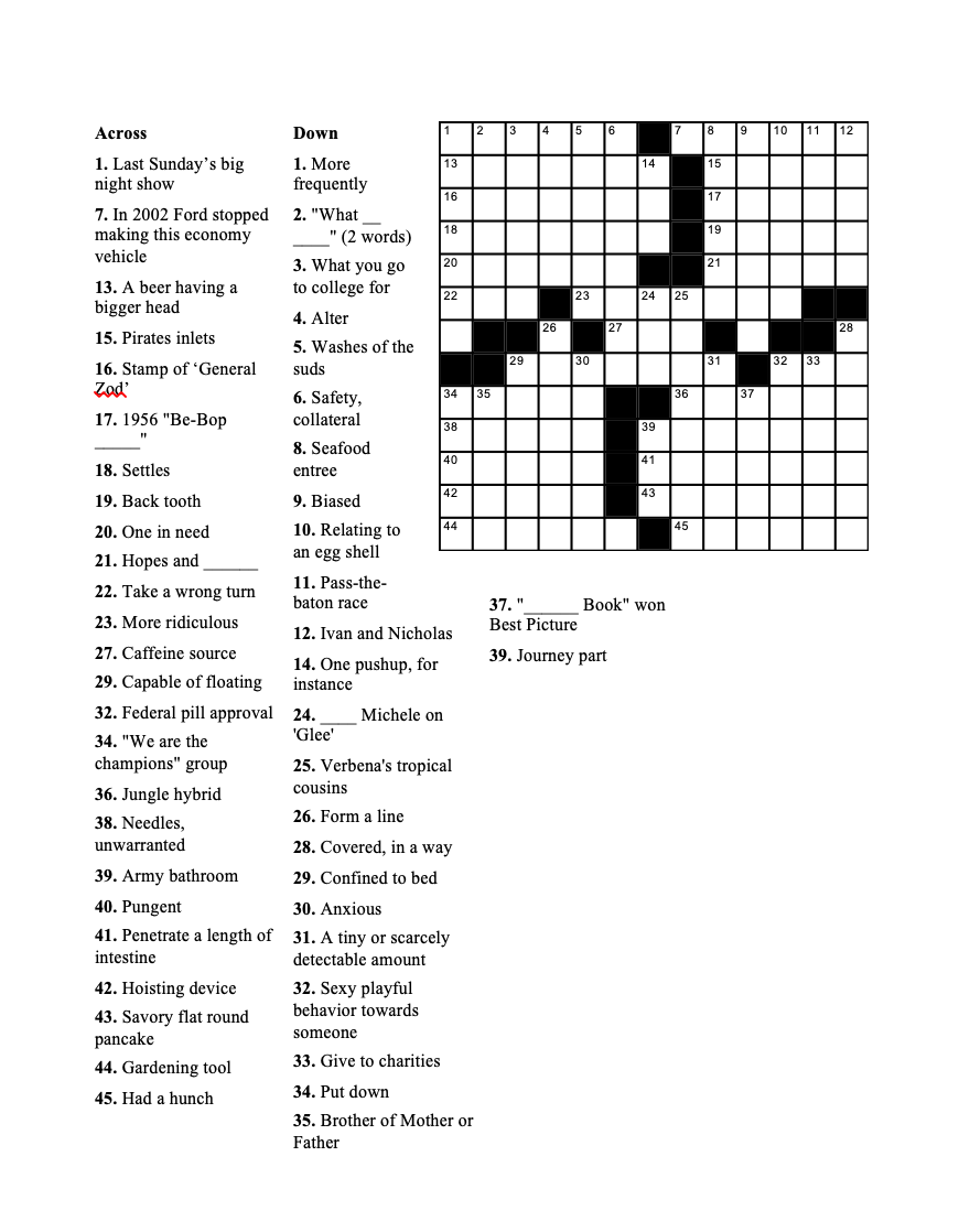 Cross word Puzzle