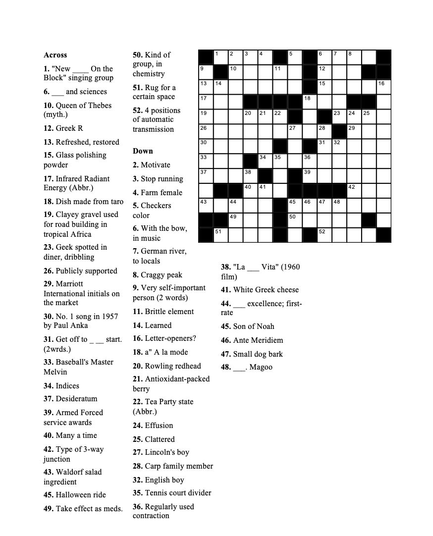Crossword of the week