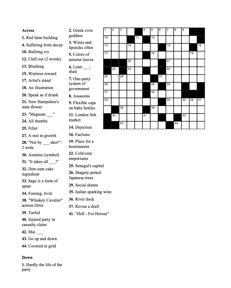 Crossword Puzzle