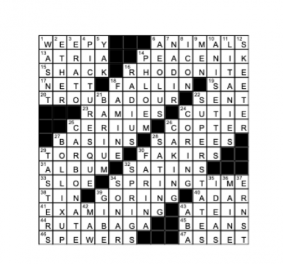 Crossword Answers Geneva Shore Report