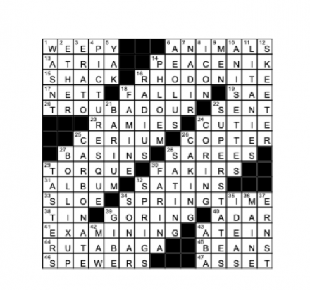 Crossword answers